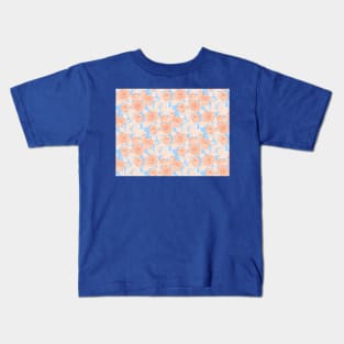 Orange and Blue Romantic Roses Kids T-Shirt